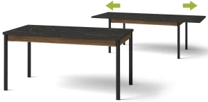 Klapptisch Prestigo P14 160/240x90 Schwarz/Eiche/San Sebastian