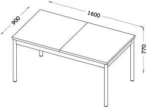 Klapptisch Prestigo P14 160/240x90 Schwarz/Eiche/San Sebastian