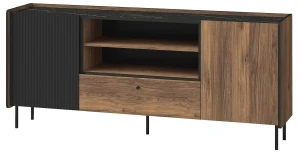 Kommode 180 cm Prestigo P16 1S Schwarznuss/San Sebastian