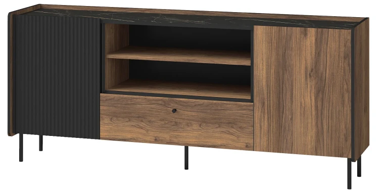 Kommode 180 cm Prestigo P16 1S Schwarznuss/San Sebastian