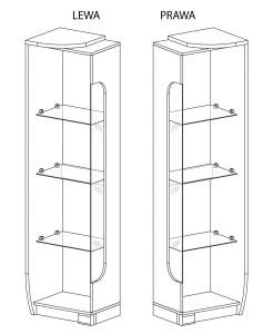 Glasvitrine rechts Romero R2P 1D mit LED Eiche Canyon/Arusha