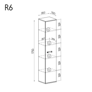 Wäscheschrank Romero R6 1D Eiche Canyon