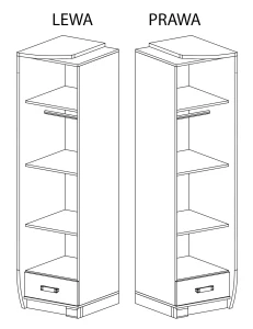 Schrank mit Schublade links Romero R17L Eiche Canyon/Arusha
