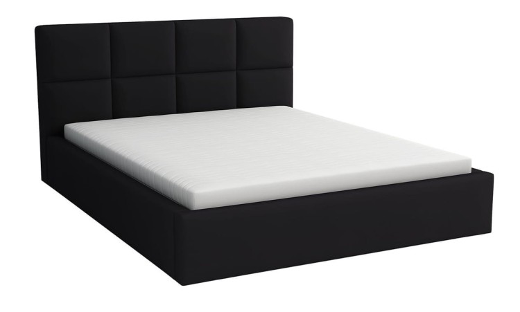Doppelbett 140x200 mit Matratze - Alaska Black