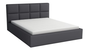 Doppelbett 180x200 mit Matratze - Alaska Graphite eco Leder