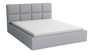 Doppelbett 140x200 mit Matratze - Alaska Grey eco leather