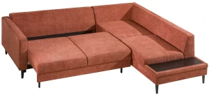 Ecksofa mit Schlaffunktion und Bettkasten rechts Costa Rot