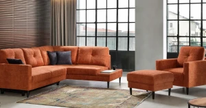 Ecksofa mit Schlaffunktion und Bettkasten rechts Costa Rot