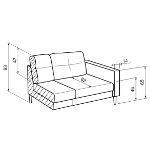 Ecksofa mit Schlaffunktion und Bettkasten rechts Costa Rot
