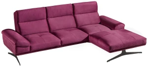 Großes Wohnzimmerecksofa rechts ausgeklappt Galaxy Pink