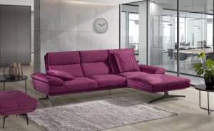 Großes Wohnzimmerecksofa rechts ausgeklappt Galaxy Pink