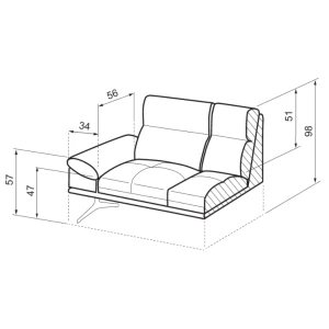 Großes Wohnzimmerecksofa rechts ausgeklappt Galaxy Pink