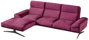 Großes Ecksofa für das Wohnzimmer ausgeklappt links Galaxy Pink