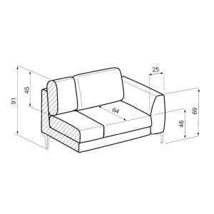 Linke Ecke Schlafsofa mit Schlaffunktion und Staukasten Imperia Blau