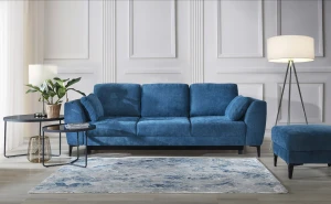 Imperia Fußstütze Sitz Pouffe Blau