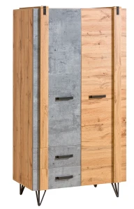 Kleiderschrank 90 cm für Schlafzimmer Lofter LO1 Eiche Wotan Concrete Millenium