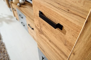 Schmaler Kleiderschrank 45 cm für das Schlafzimmer Lofter LO2 Concrete Millenium Oak Wotan
