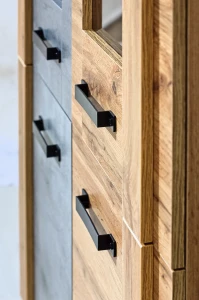 Offenes Bücherregal für Wohn- und Schlafzimmer mit 2 Türen 90 cm Lofter LO4 Concrete Millenium Oak Wotan