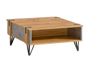 Couchtisch für Wohnzimmer 80 cm Lofter L12 Concrete Millenium Eiche Wotan