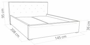 Polsterbett mit Matratze 140x200 Star Grau