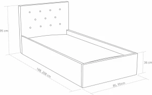 Einzelbett mit Matratze 80x180 Star Grau