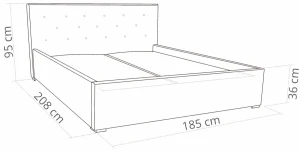 Polsterbett 180x200 Star Weiß