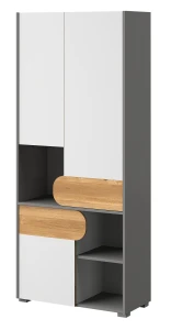Schrank für das Jugendzimmer Carini CA2 Nash Eiche/Weiß Brillant/Graphit