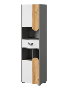 Schrank für das Jugendzimmer Carini CA3 Eiche Nash/Weiß Brillant/Graphit