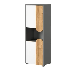 Schrank für das Jugendzimmer Carini CA4 Eiche Nash/Weiß Brillant/Graphit