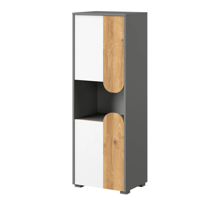 Schrank für das Jugendzimmer Carini CA4 Eiche Nash/Weiß Brillant/Graphit