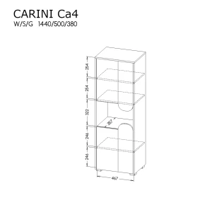 Schrank für das Jugendzimmer Carini CA4 Eiche Nash/Weiß Brillant/Graphit