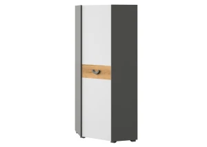 Eckschrank für das Jugendzimmer Carini CA7 Eiche Nash/Weiß Brillant/Graphit