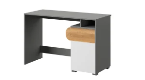 Jugendschreibtisch Carini CA8 Eiche Nash/Weiß Brillant/Graphit
