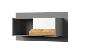 Hängeschrank für Jugendzimmer Carini CA9 Nash Eiche/Weiß Brillant/Graphit