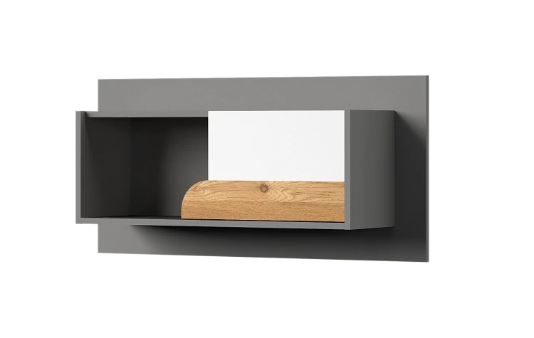 Hängeschrank für Jugendzimmer Carini CA9 Nash Eiche/Weiß Brillant/Graphit