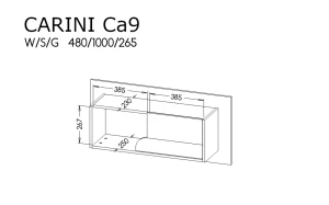 Hängeschrank für Jugendzimmer Carini CA9 Nash Eiche/Weiß Brillant/Graphit
