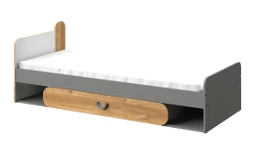 Carini Jugendbett 80x190 CA11 Nash Eiche/Weiß Brillant/Graphit