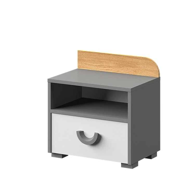 Nachttisch für Jugendzimmer Carini CA12 Nash Eiche/Weiß Brillant/Graphit