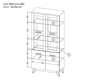 Wohnzimmerschrank 85 cm Sven SV3 Nash Eiche/Andersen Kiefer