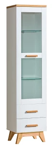 Vitrine 45 cm für das Wohnzimmer Sven SV4 Nash Eiche / Andersen Kiefer