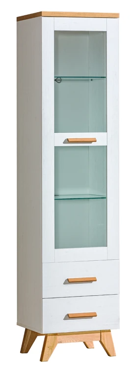 Vitrine 45 cm für das Wohnzimmer Sven SV4 Nash Eiche / Andersen Kiefer