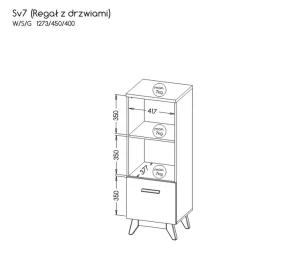 Wohnzimmerregal 45 cm Sven SV7 Nash Eiche/Kiefer Andersen