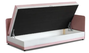 Einzelbett mit Box Hirek 80x180 Rosa/Grau