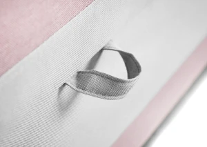 Einzelbett mit Box Hirek 90x200 Rosa/Grau