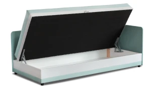 Einzelbett mit Box Hirek 90x200 Minze/Grau