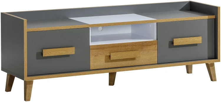 Erfrischungsschrank 160 cm für Jugendraum Verso W7 Riveria Eiche/Weiß/Antrazit