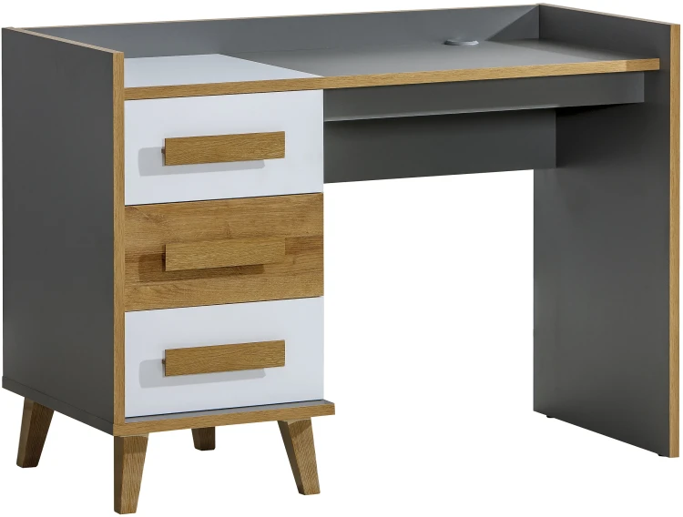 Schreibtisch 120 cm für Jugendmöbel W8 Eiche Riveria/Weiß/Antrazit