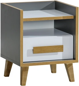 Nachttisch für junge Erwachsene 120 cm Verso W11 Riveria Eiche/Weiß/Anthrazit