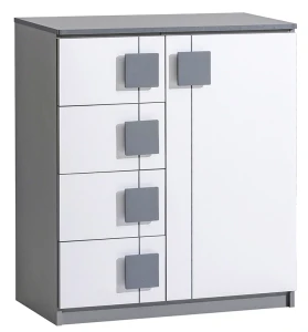 Kommode 80 cm Gumi G3 Weiß/Antrazit