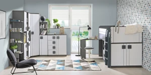 Kommode 80 cm Gumi G3 Weiß/Antrazit